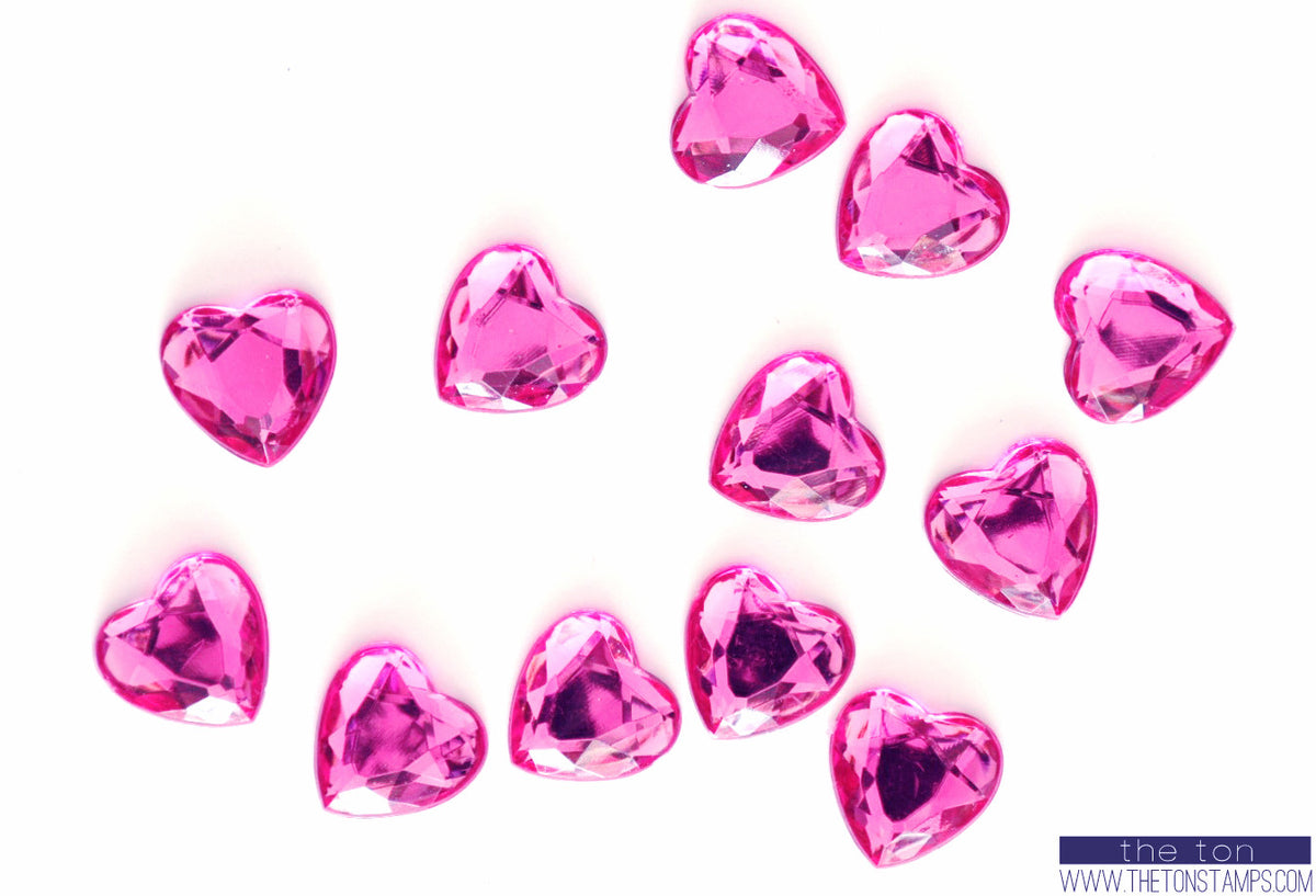 Dark Pink Heart Gems