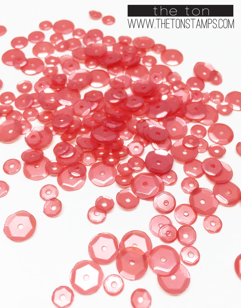 Fashion Week Red Sequins - 6,5,4mm,Mixed