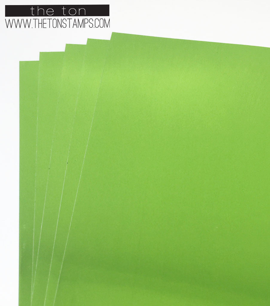 Adhesive Foil Paper Apple Green (3.9in x 9in) The Ton