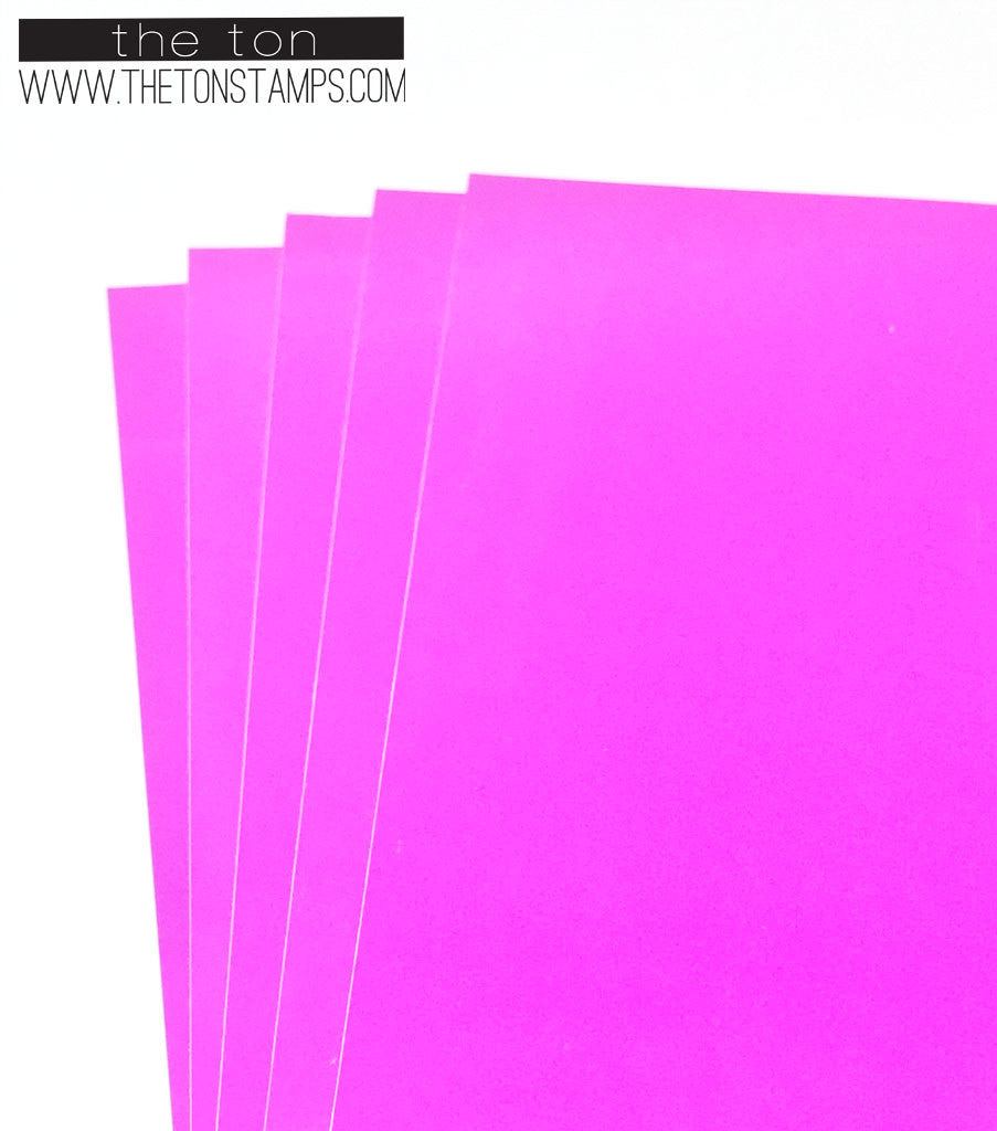 Adhesive Foil Paper - Bright Pink (3.9in x 9in)