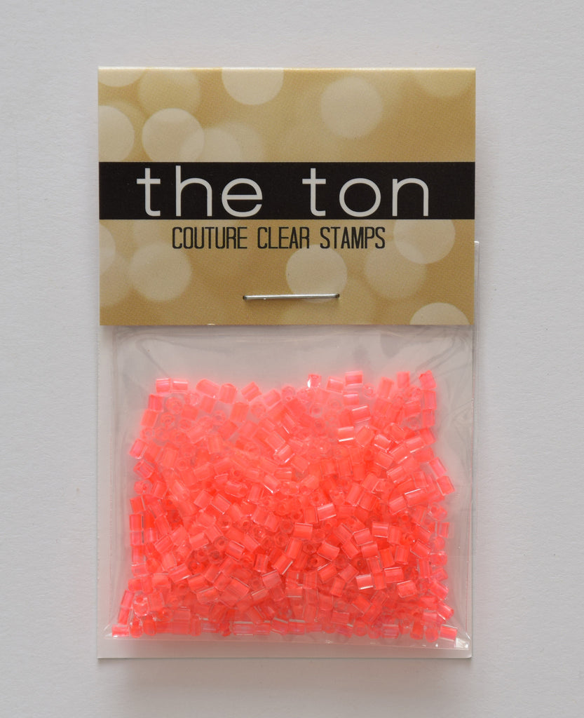 Hot Coral Bugle Beads
