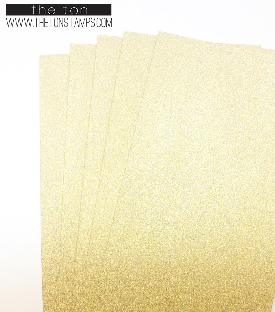 Adhesive Foil Paper - Light Gold Glitter Foil (3.9in x 9in)