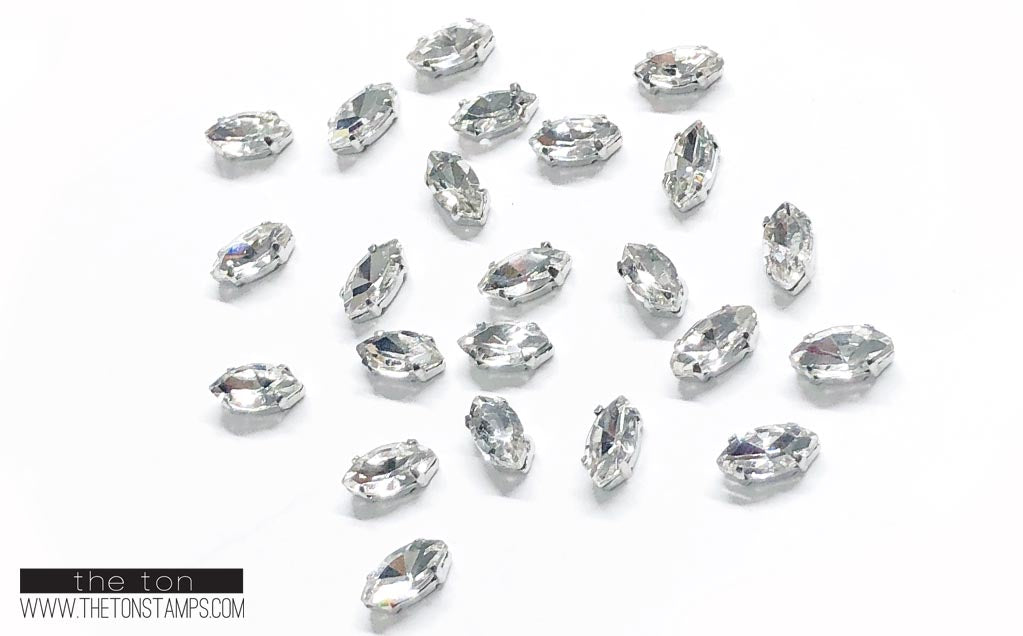 Glass Gems - Clear Marquis 1cm (Small)