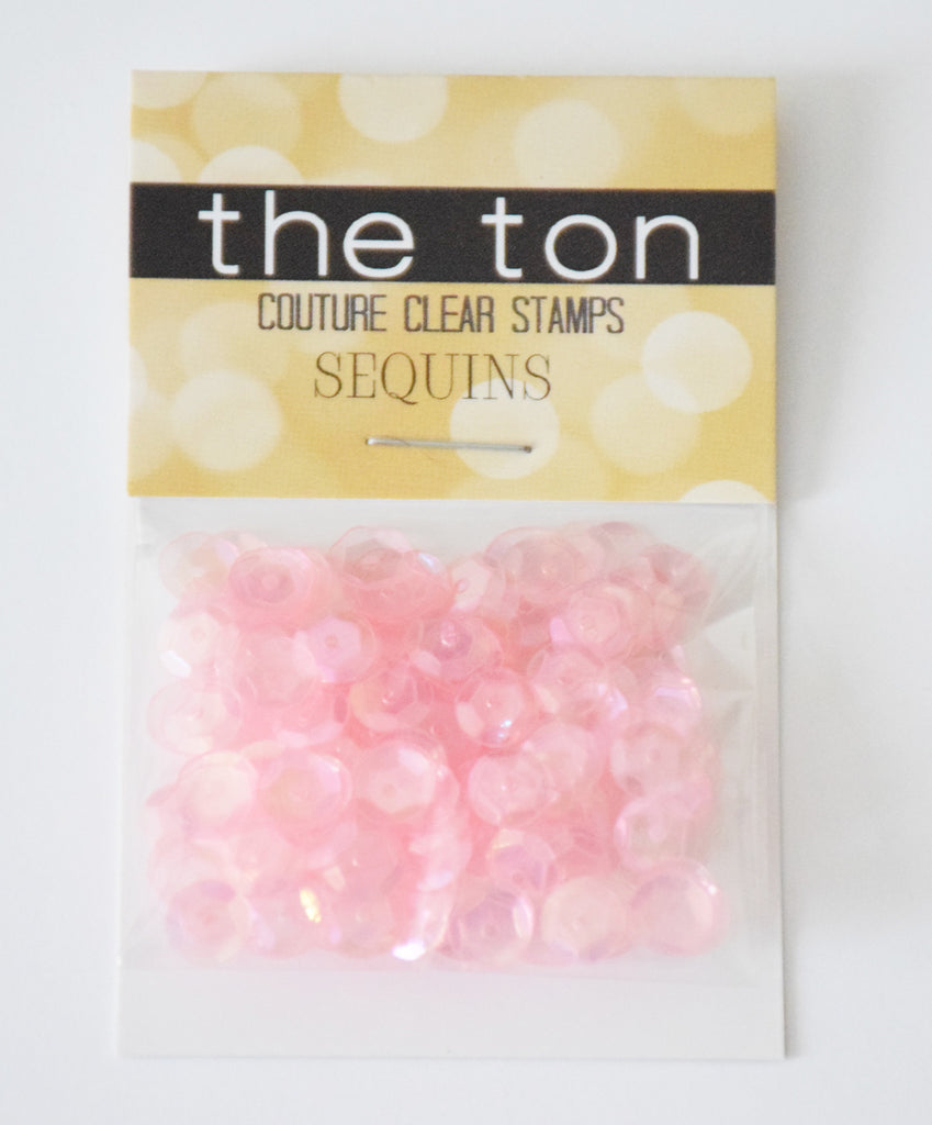 Pixie Pink Sparkling Clear Sequins - 6mm, 4mm