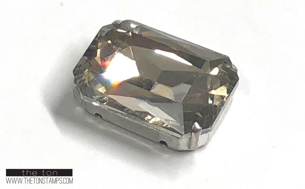 Glass Gems - Light Amber Rectangle