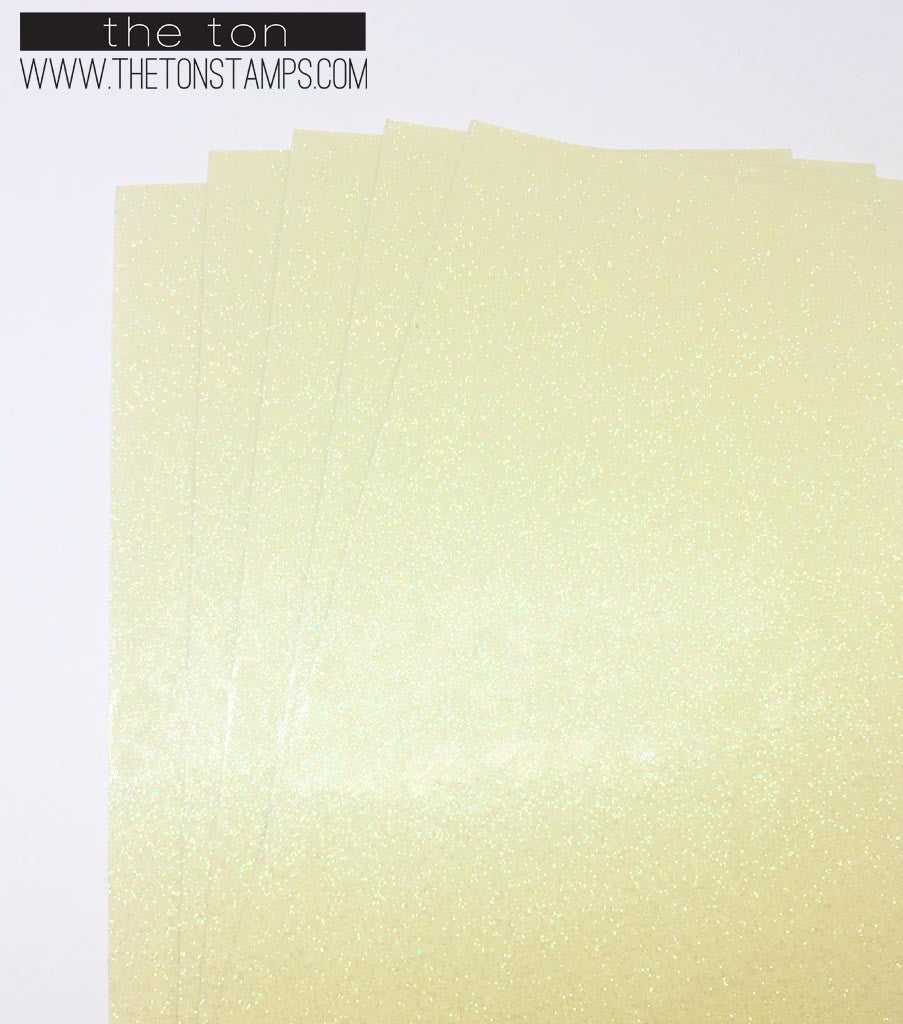 Adhesive Glitter Paper Glossy Fine Yellow Transparent x