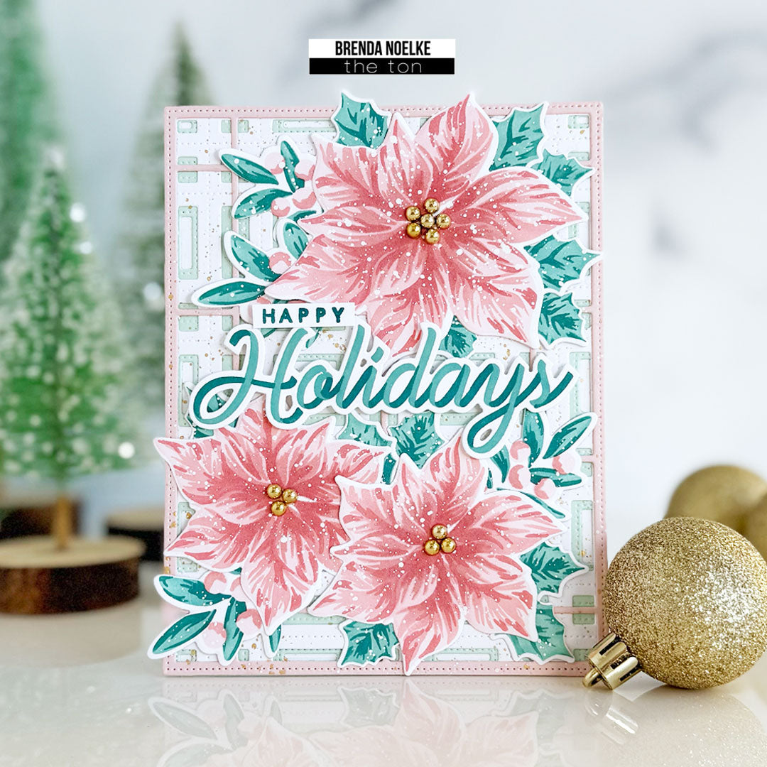 Happy Holidays - Poinsettia Wishes