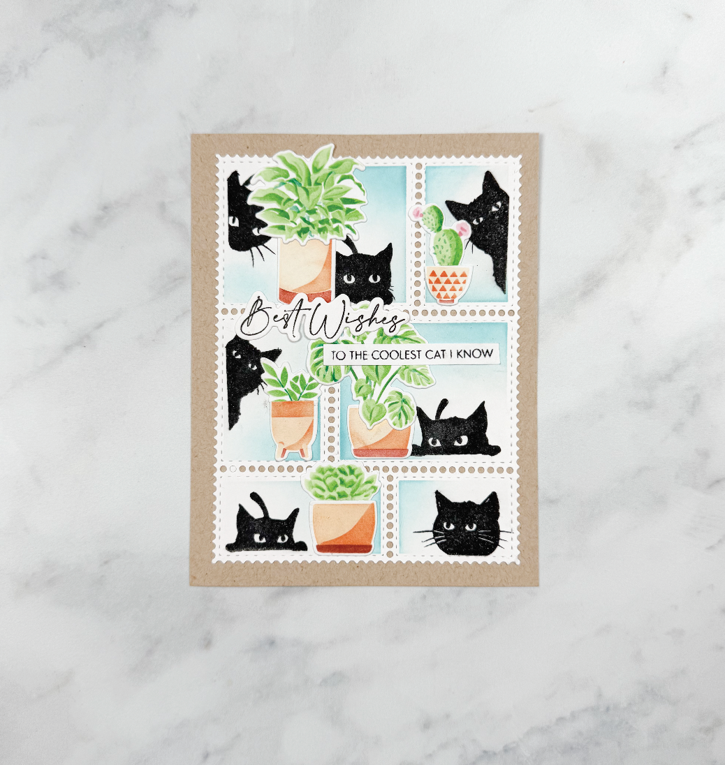 Peeking Cats + Petite Planters Card