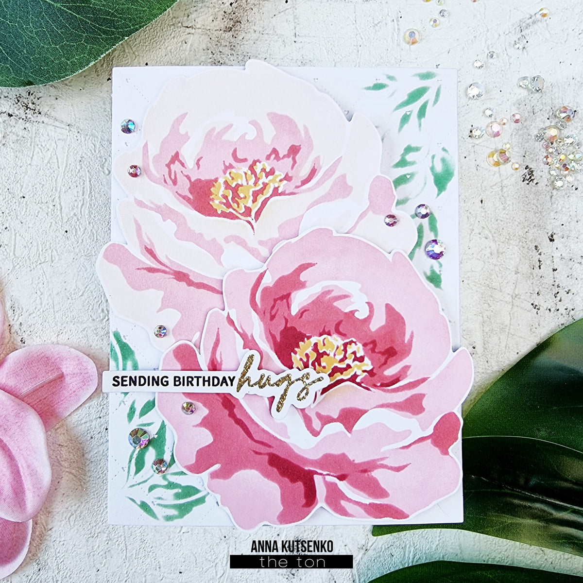 Watercolor Peony Layering Stencils