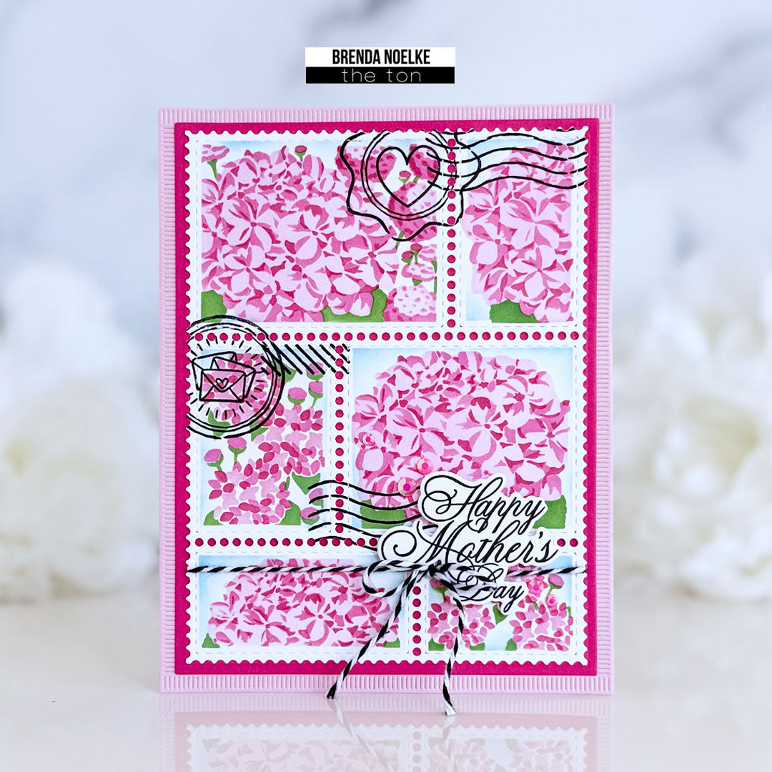 Postage: Hydrangeas Layering Stencils