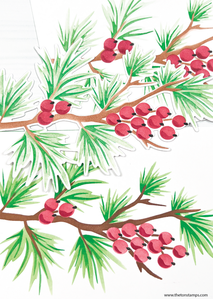 Pine Branch Berry Layering Stencils