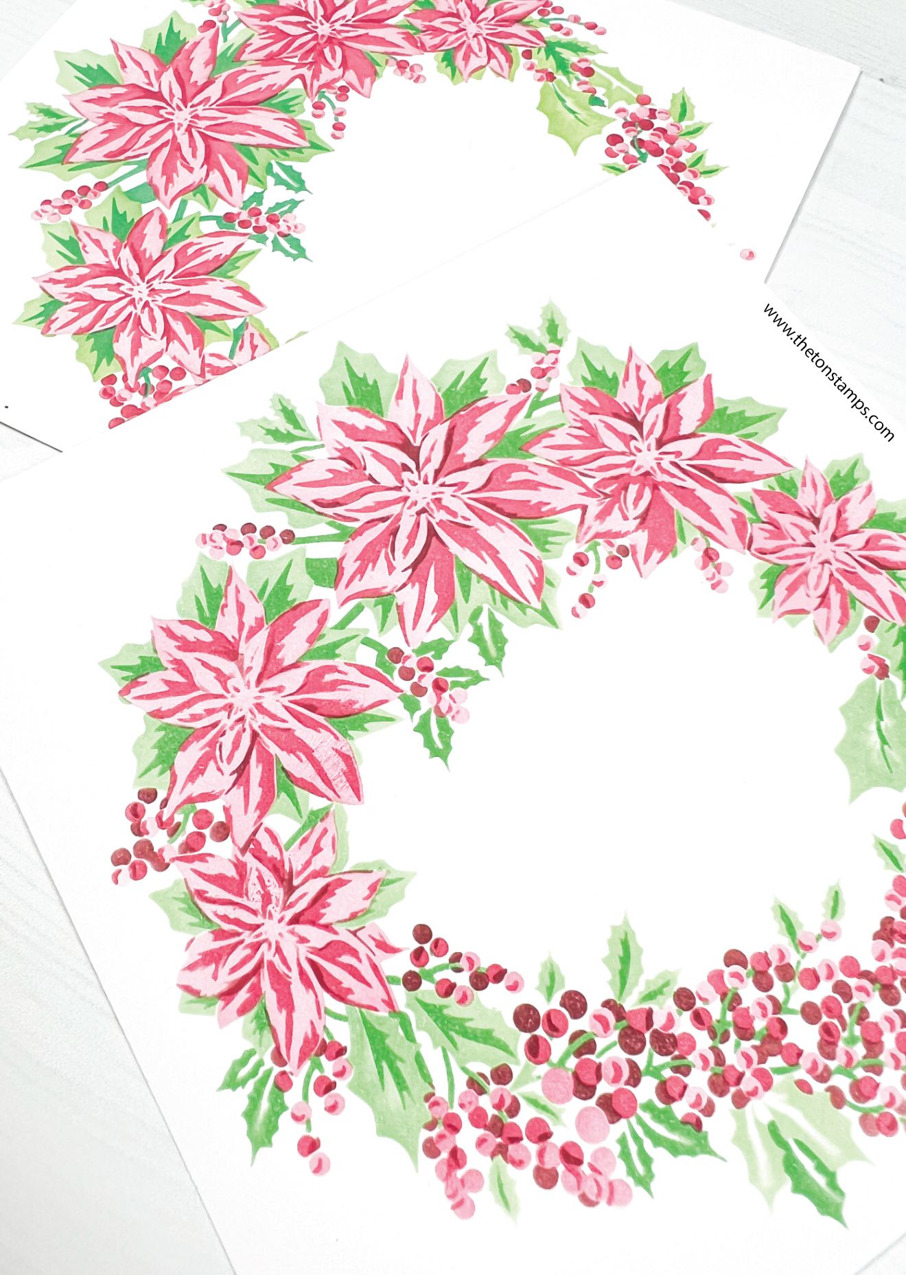 Poinsettia Wreath Layering Stencils