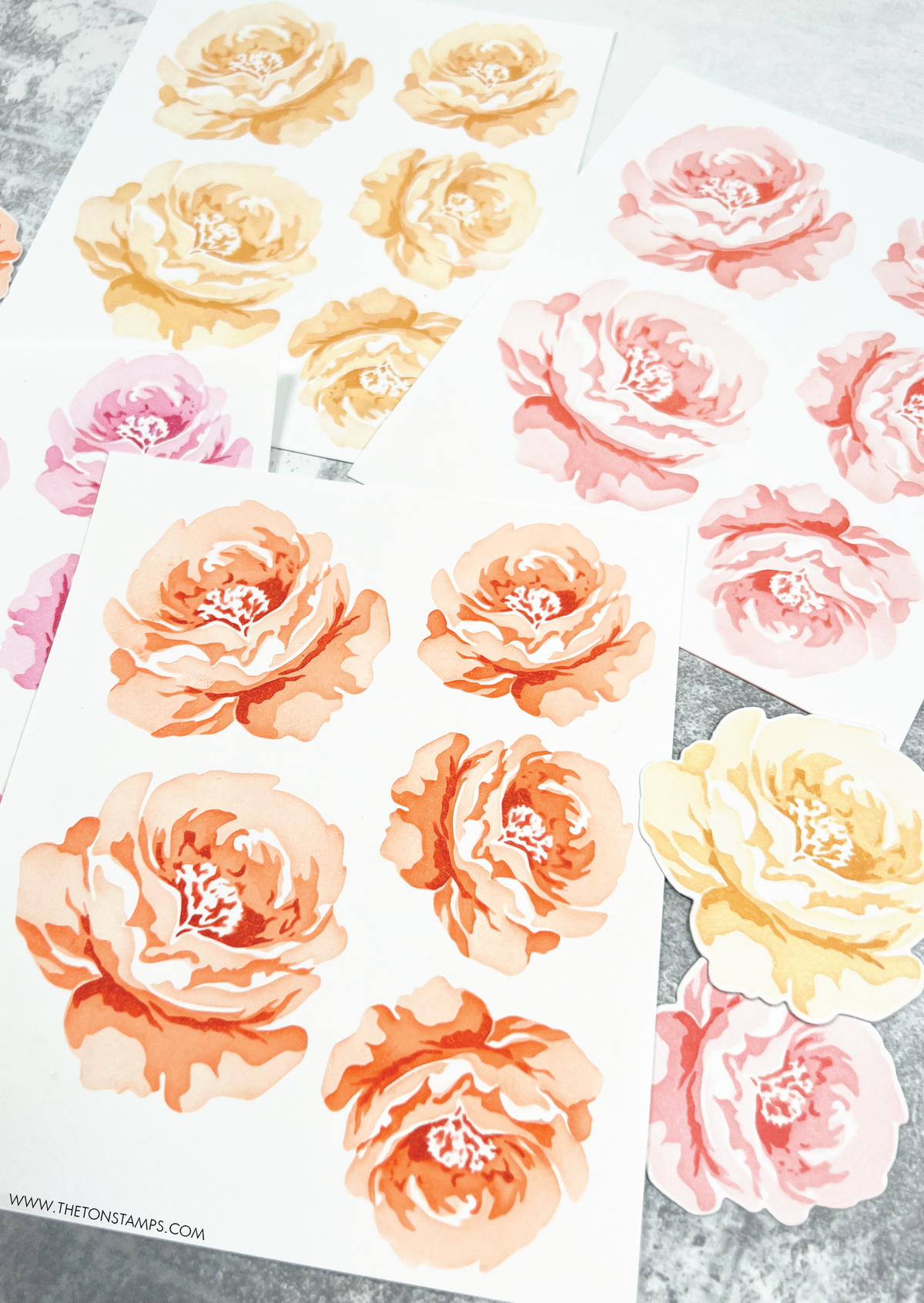 Peonies Unlocked Layering Stencils
