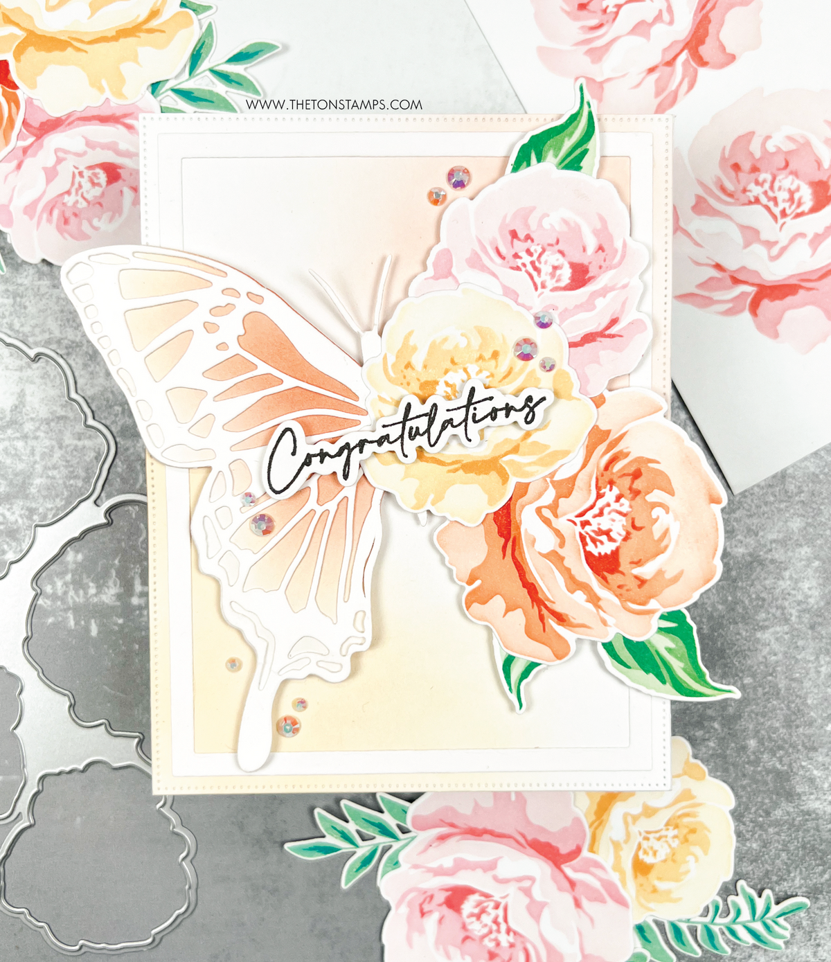 Peonies Unlocked Layering Stencils