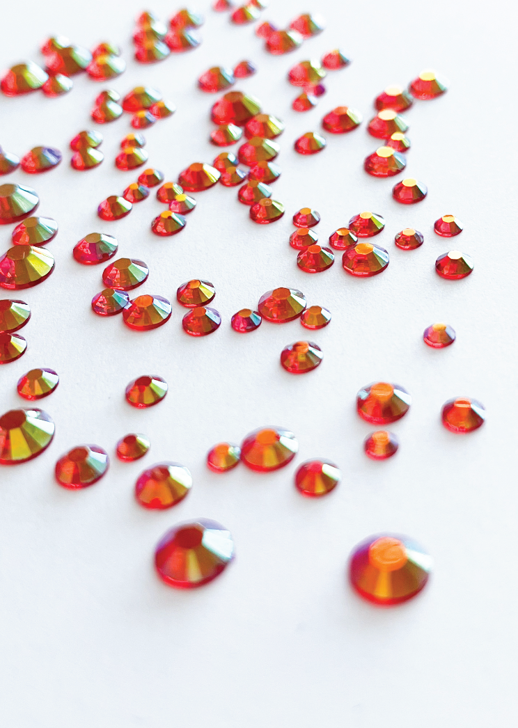 Rhinestones Mixed - Rainbow Flame Red