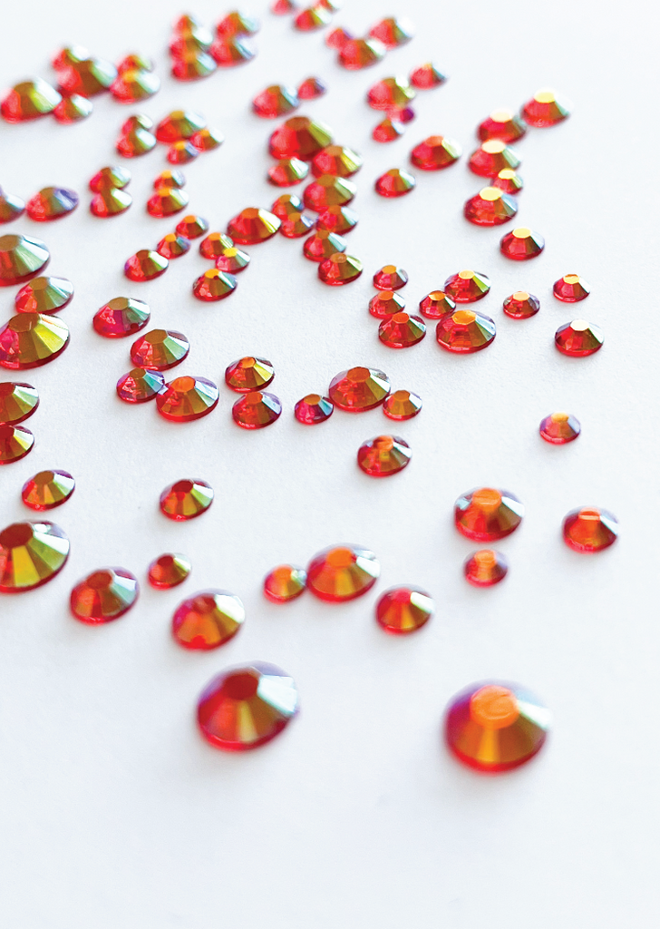 Rhinestones Mixed - Rainbow Flame Red