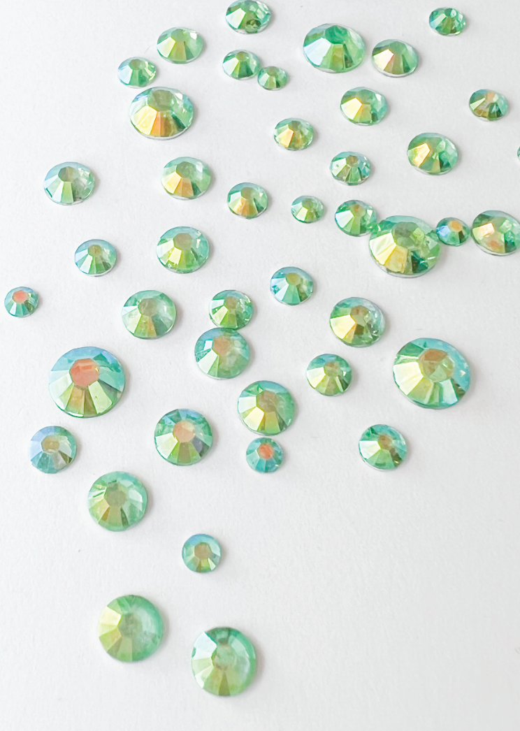 Rhinestones Mixed - Rainbow Green Opaque