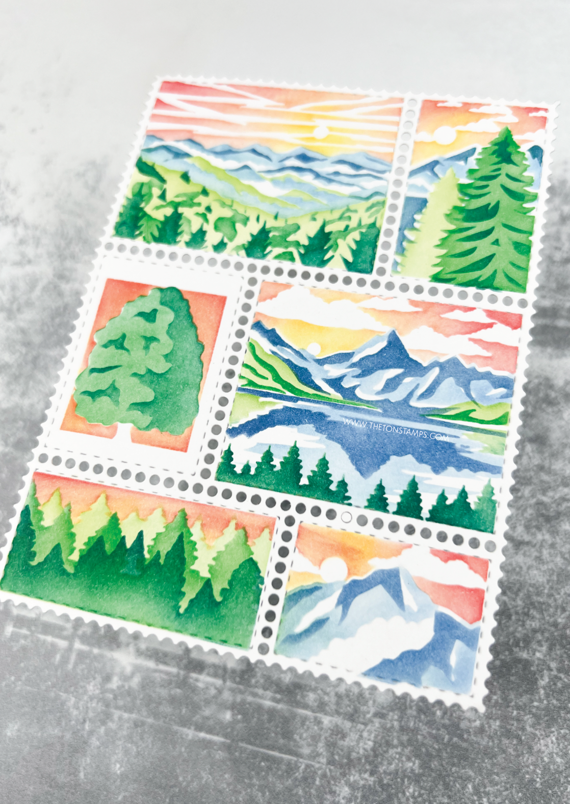 Postage: Mountains Layering Stencils