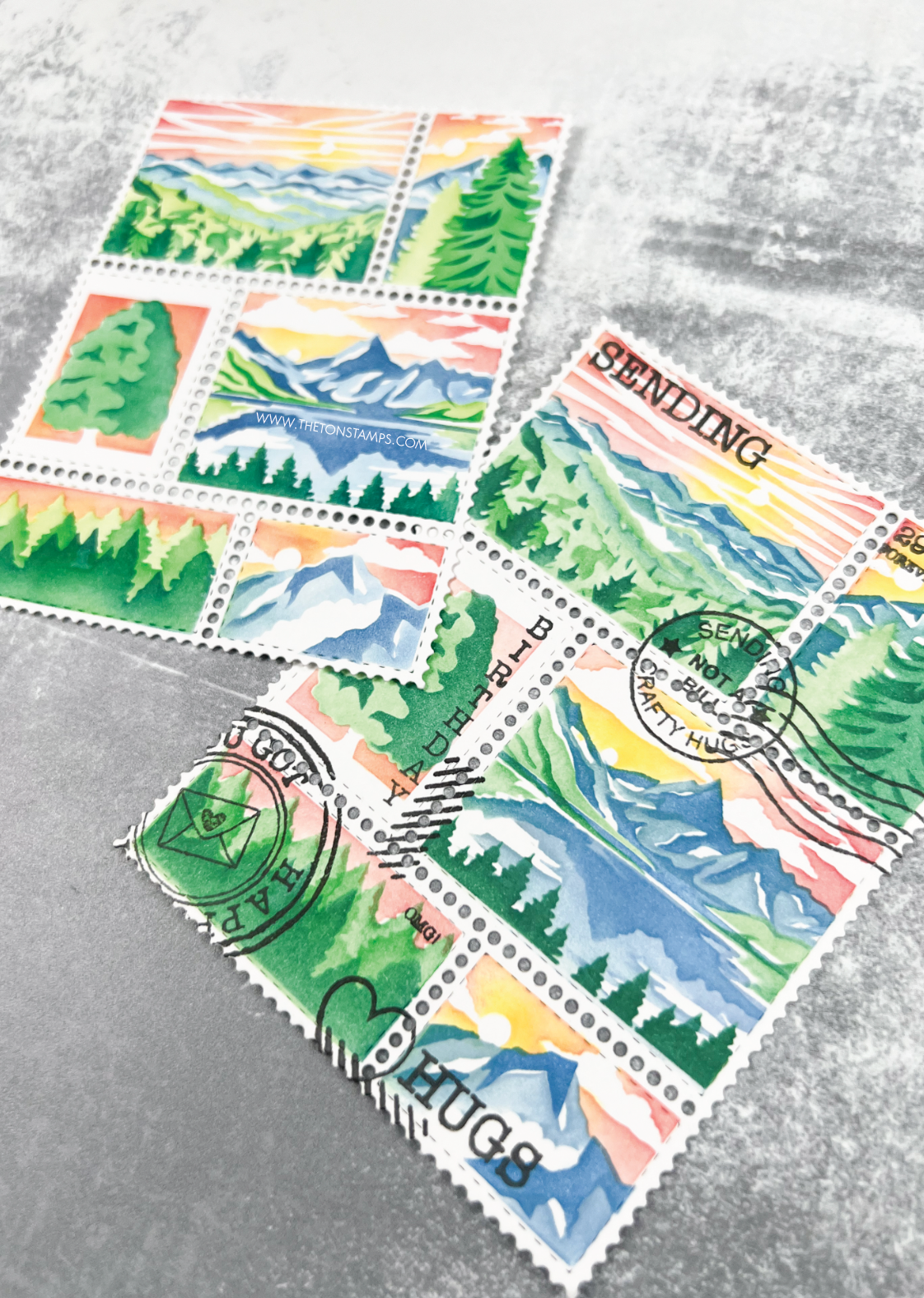 Postage: Mountains Layering Stencils