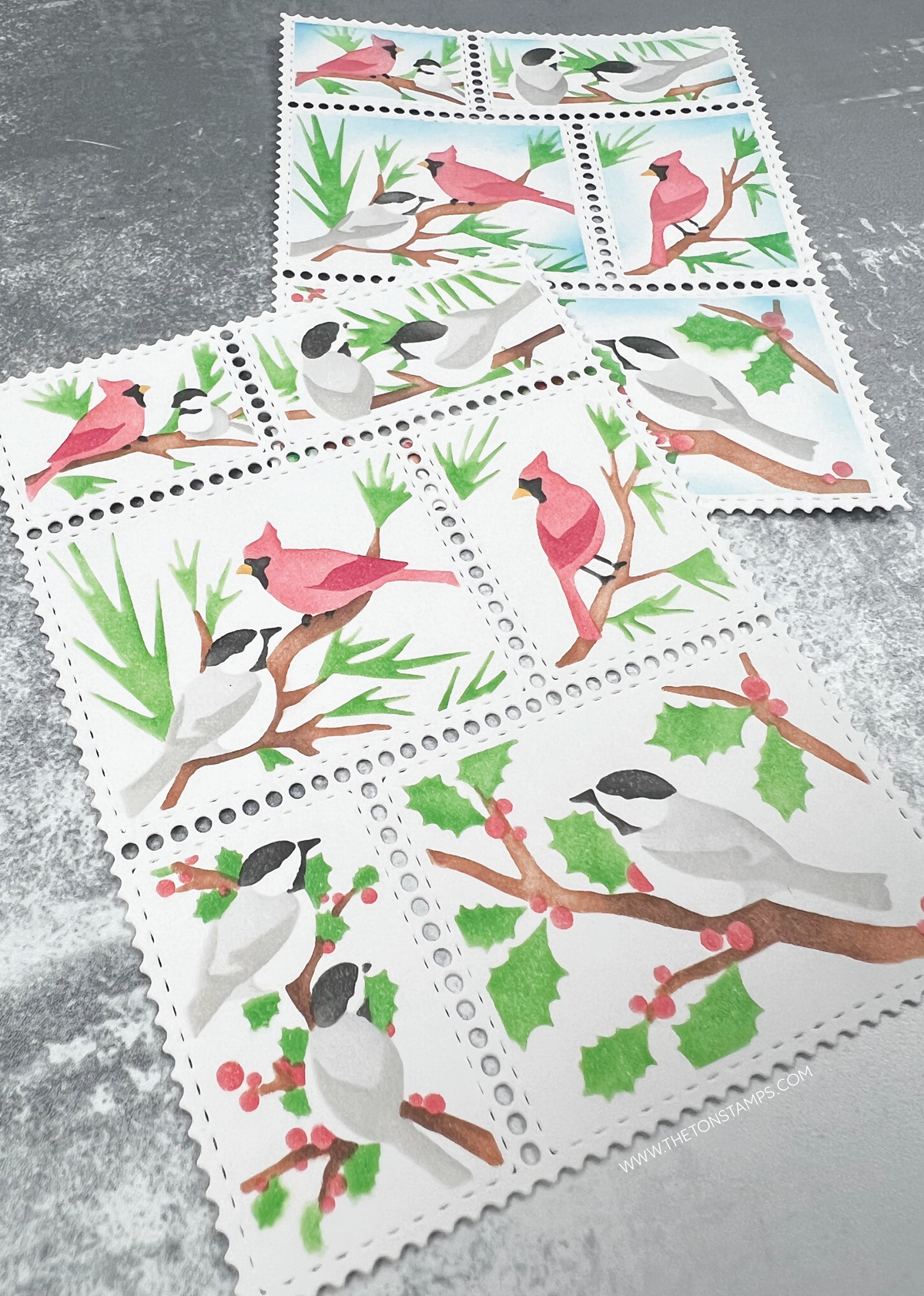 Postage: Winter Birds Layering Stencils