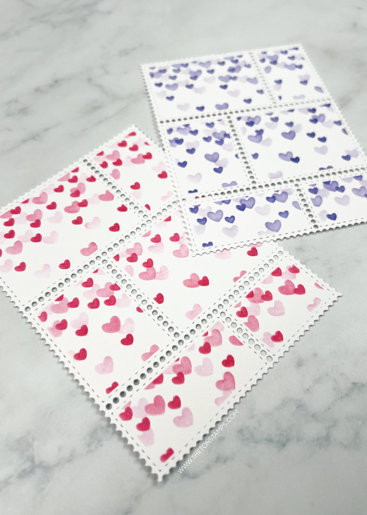 Postage: Falling Hearts Layering Stencils