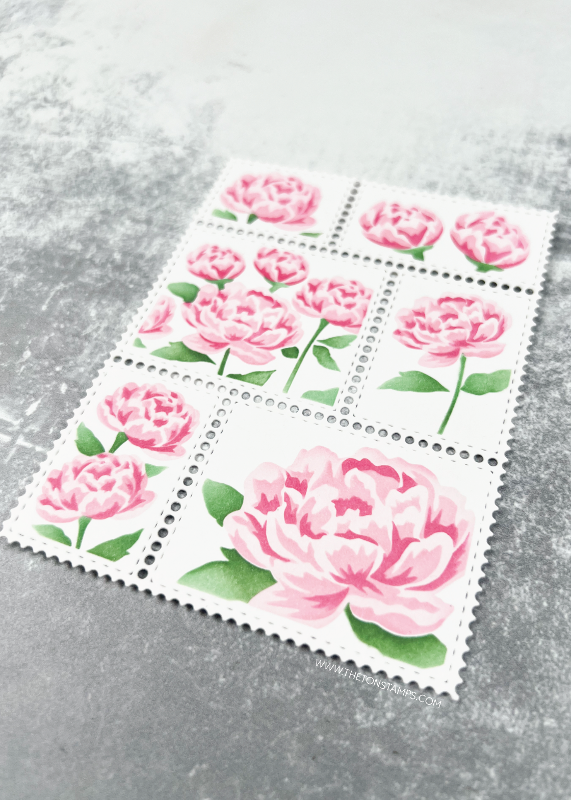 Postage: Peonies Layering Stencils