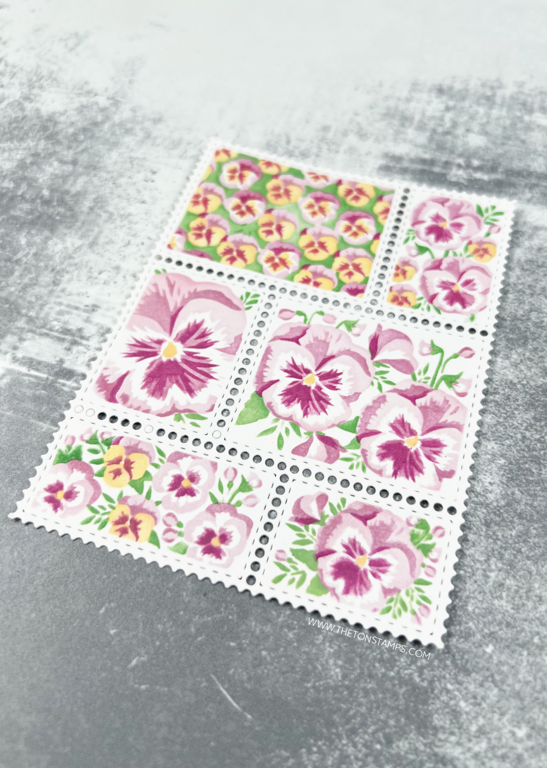Postage: Pansies Layering Stencils