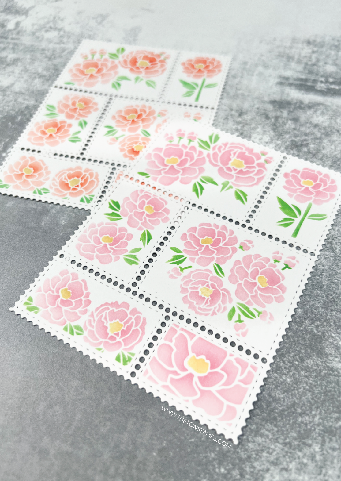 Postage: Simple Peonies Layering Stencils