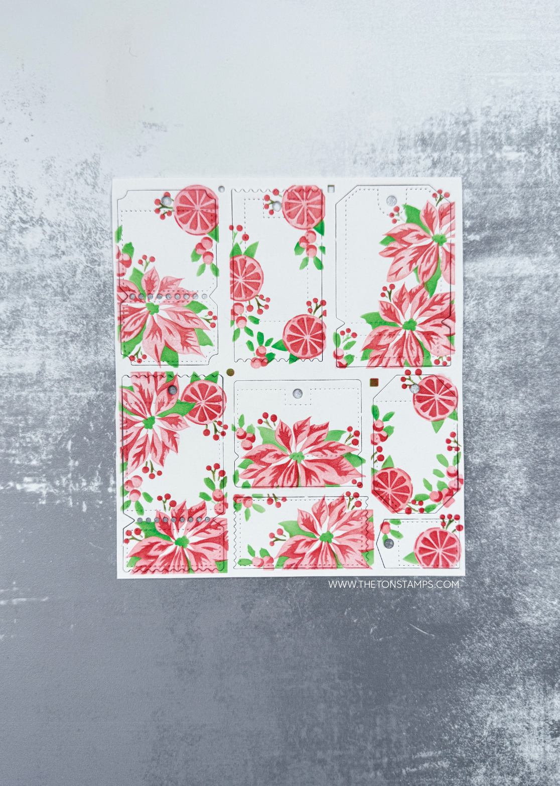 Poinsettia Tags Stencils