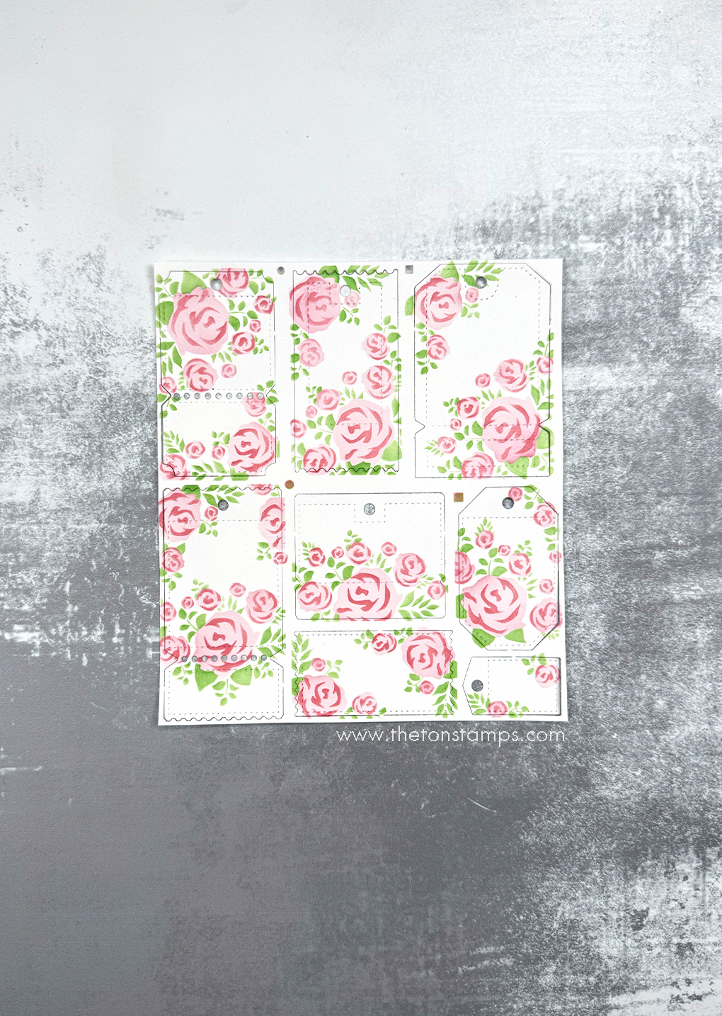 Bitty Rose Tags Stencils