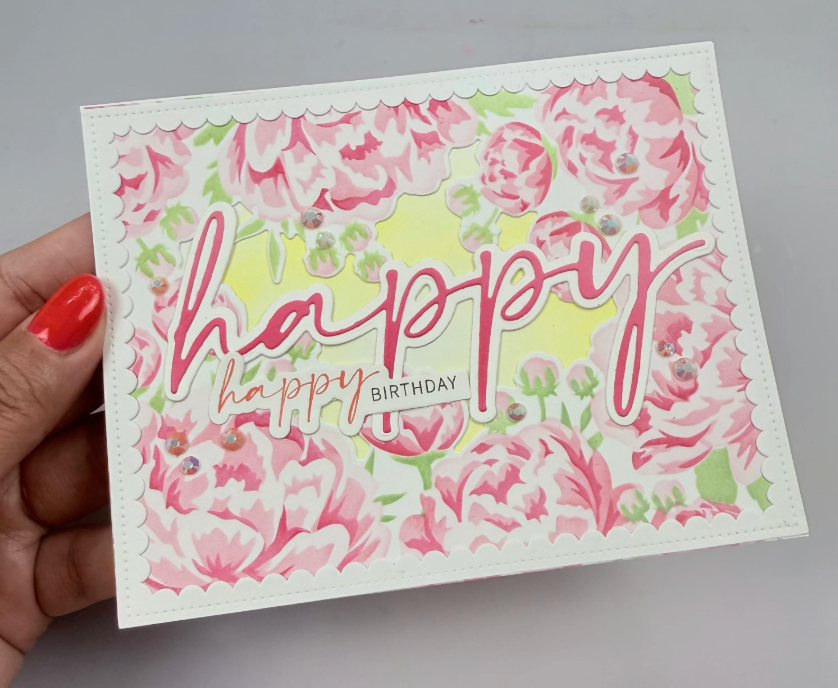 Peony Border Layering Stencils