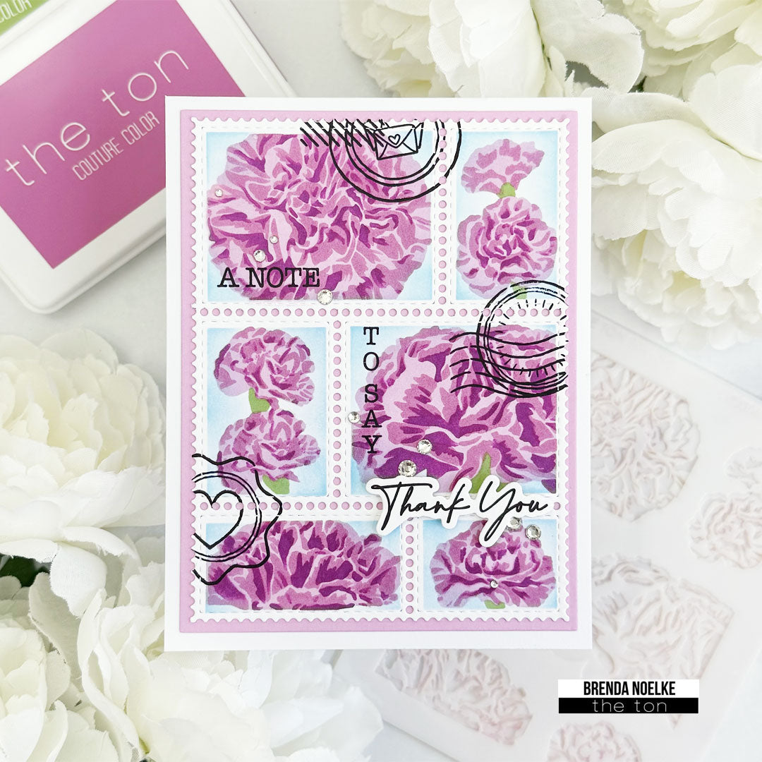 Postage: Carnations Layering Stencils