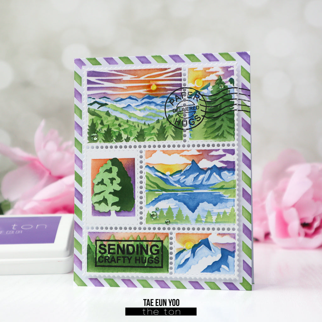 Postage: Mountains Layering Stencils