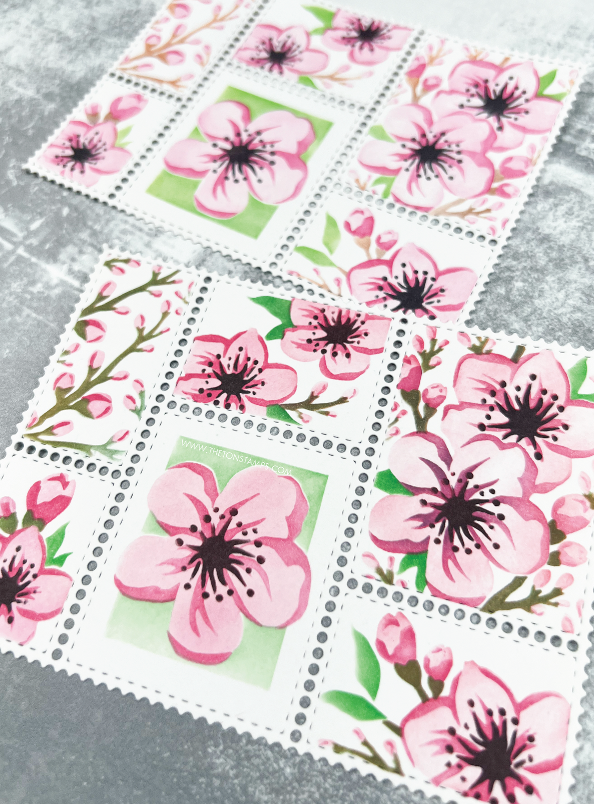 Postage: Cherry Blossoms Layering Stencils