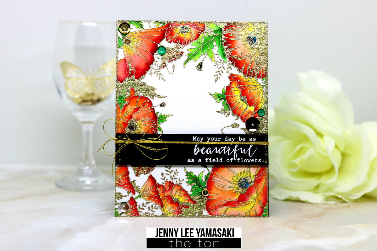 Poppy Border Cling Background