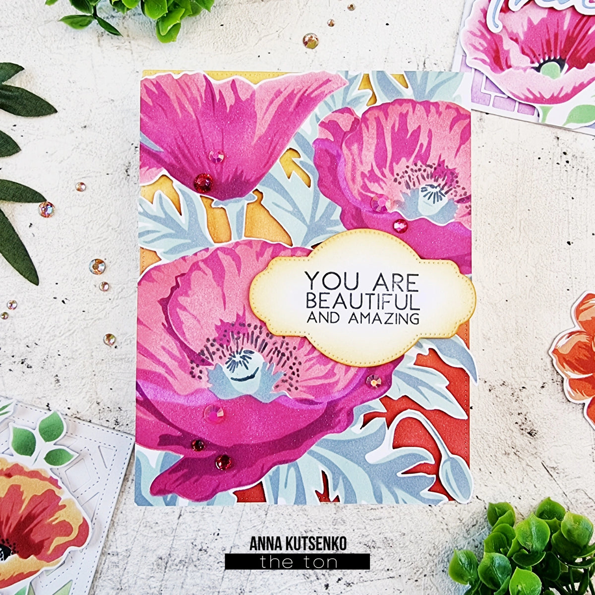 Gleaming Poppies Layering Stencils