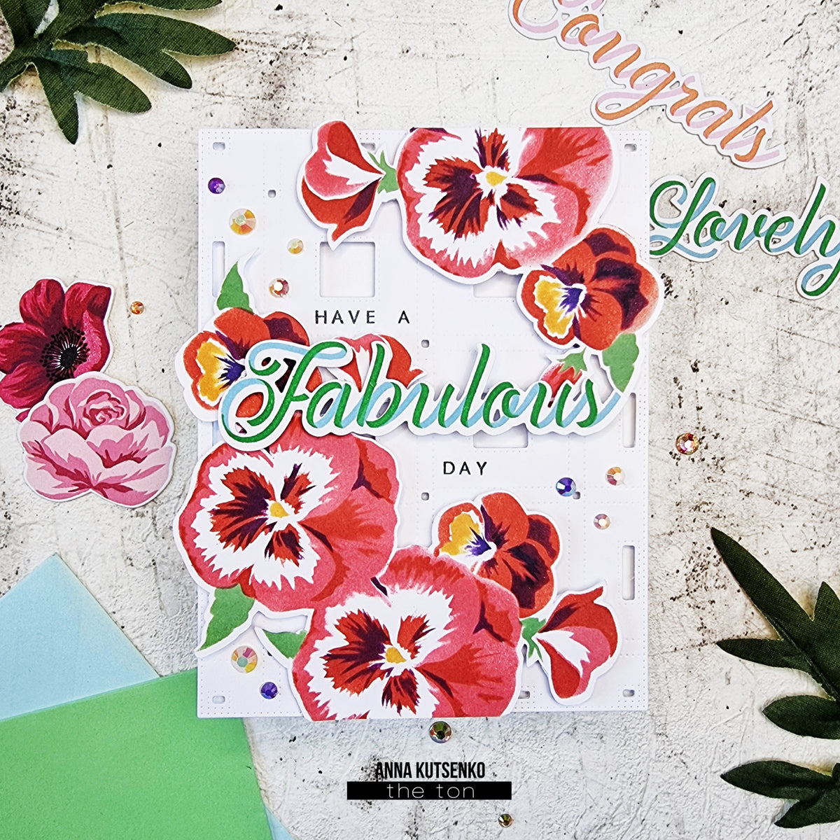 Bright Pansies Clusters Layering Stencils