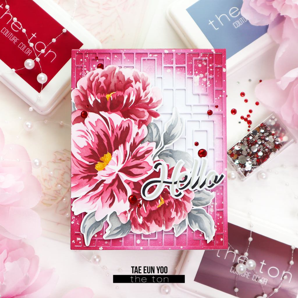 Blended Peonies Large Stencils