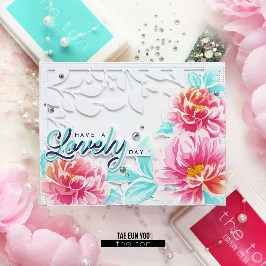 Blended Peonies Large Stencils