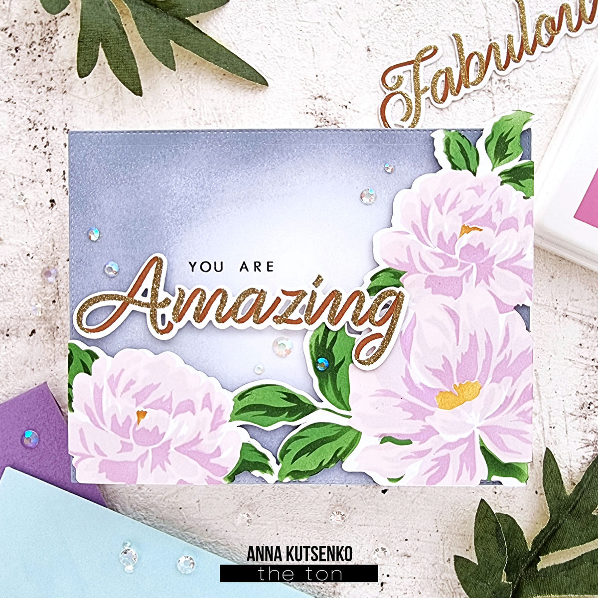 Blended Peonies Large Stencils