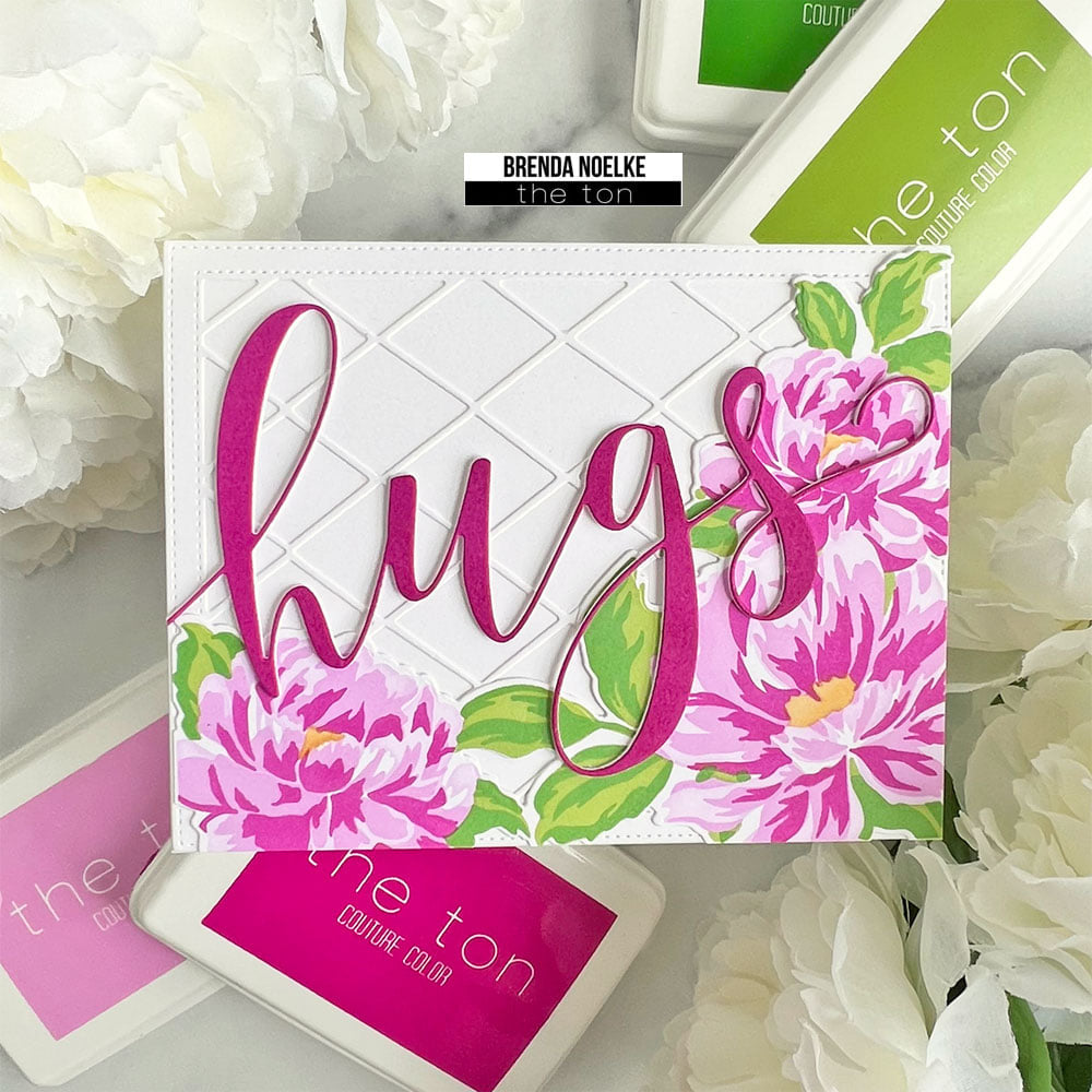 Blended Peonies Large Stencils