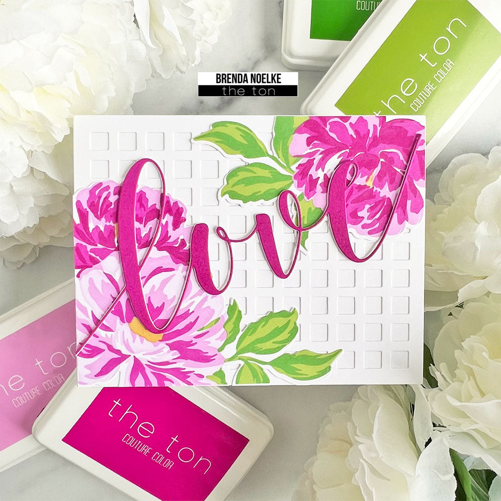 Blended Peonies Large Stencils