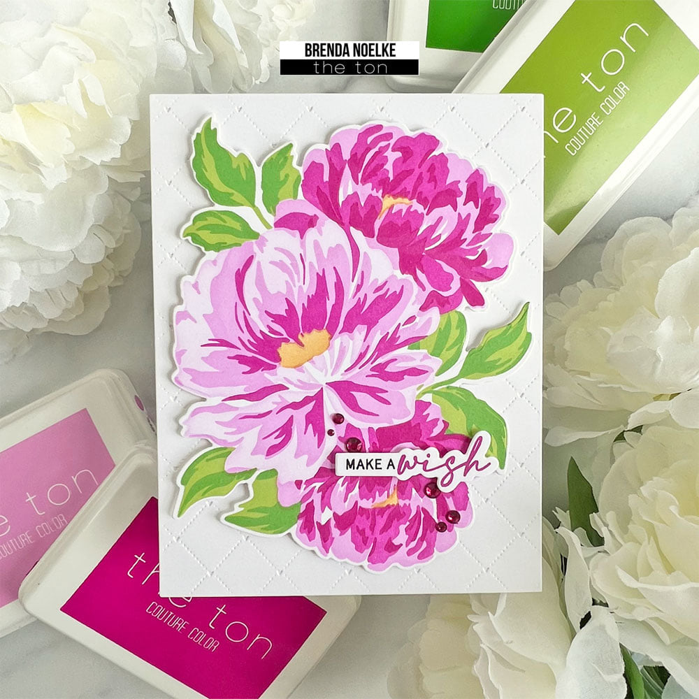Blended Peonies Large Stencils