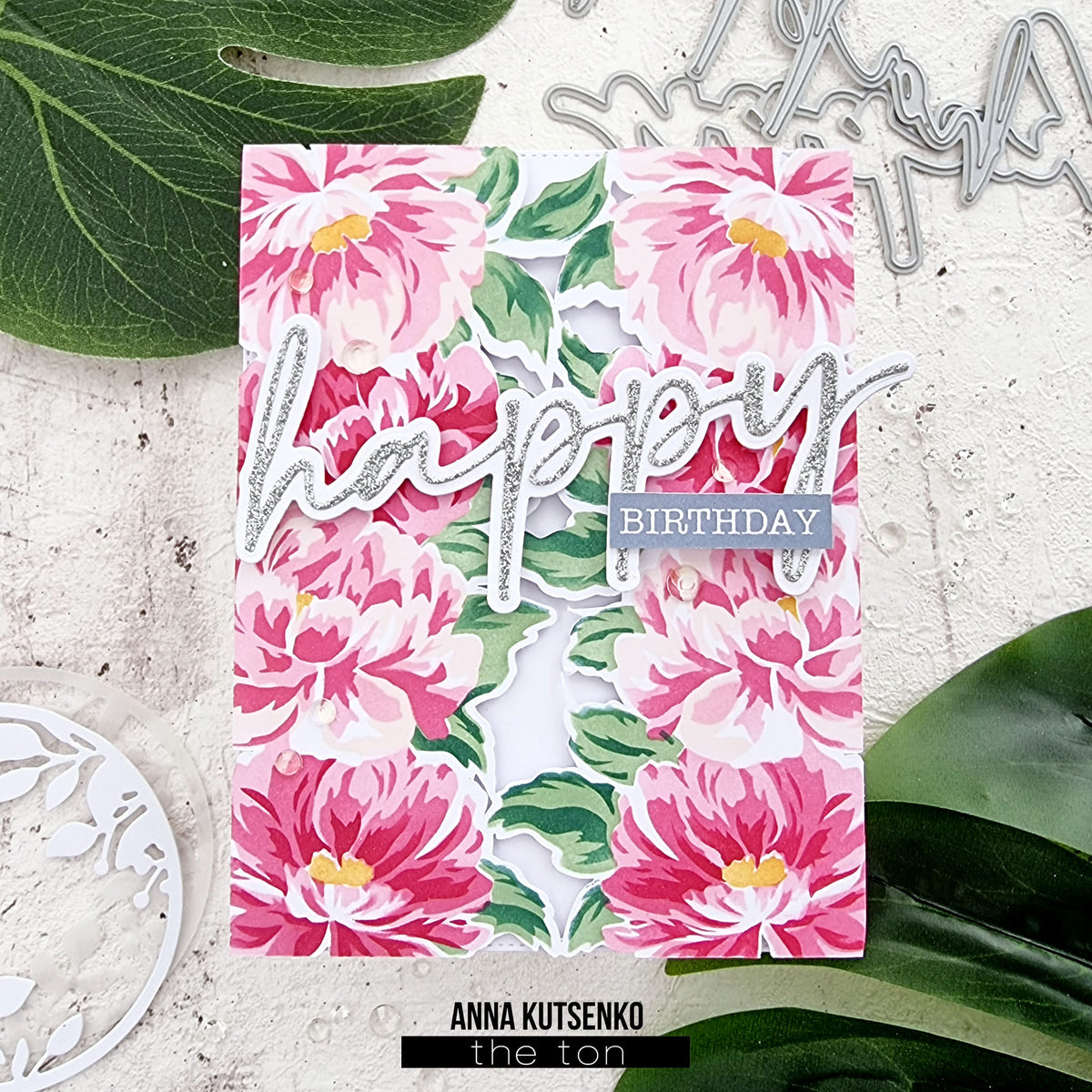 Blended Peonies Large Stencils