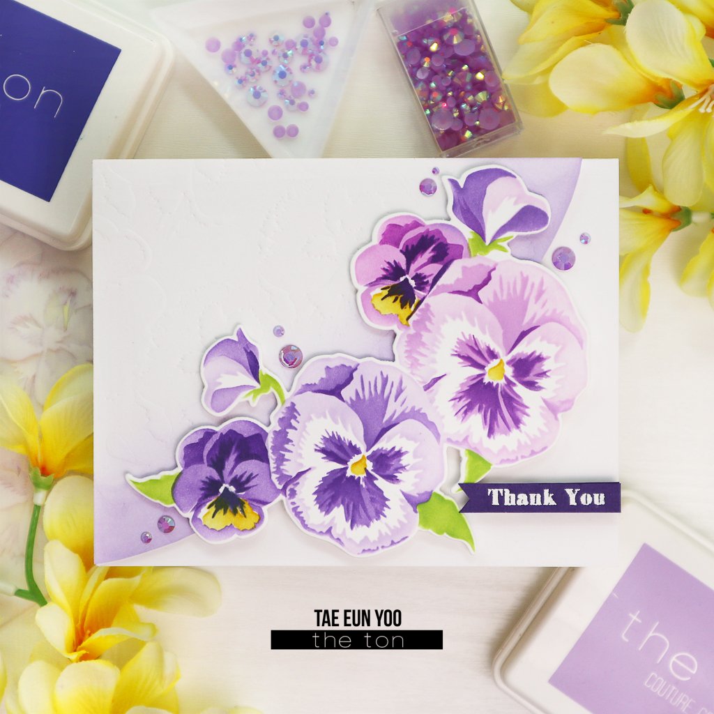 Bright Pansies Clusters Layering Stencils
