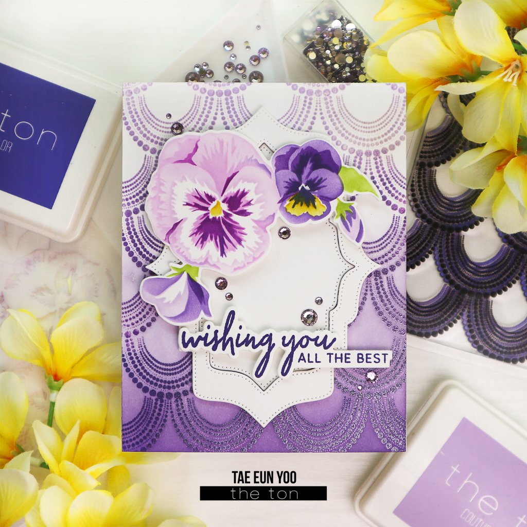 Bright Pansies Clusters Layering Stencils