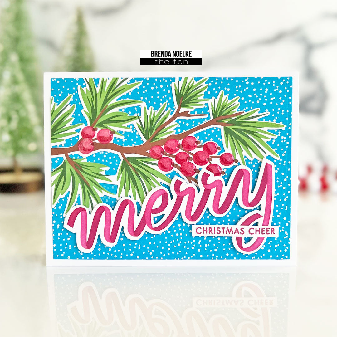Pine Branch Berry Layering Stencils