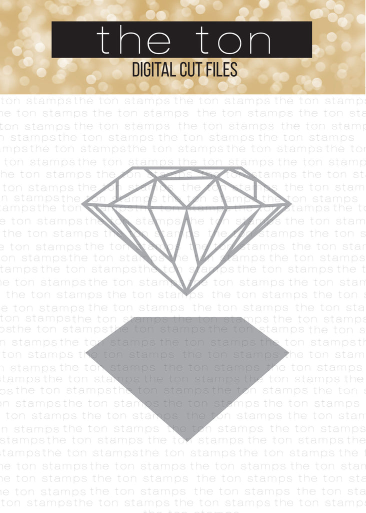 Diamonds - Solid + Outline SVG Cut File Set