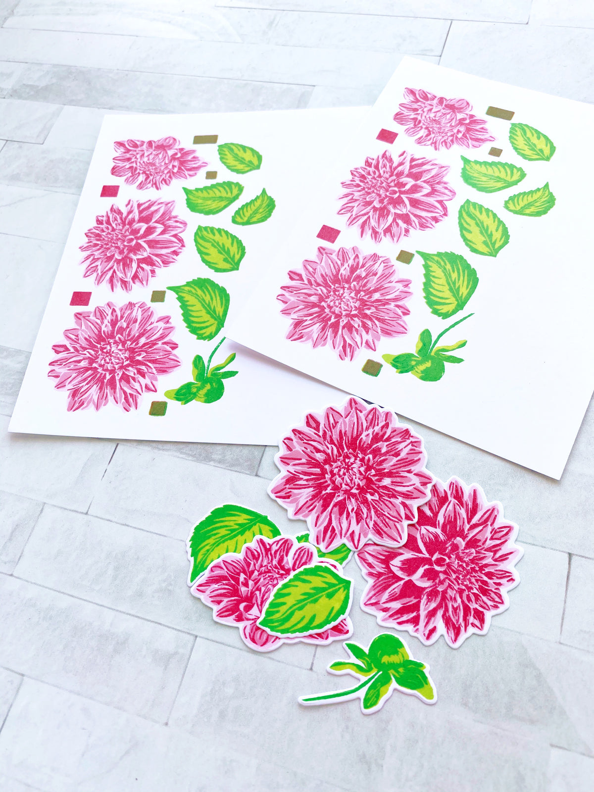 Grouped Fresh Dahlias