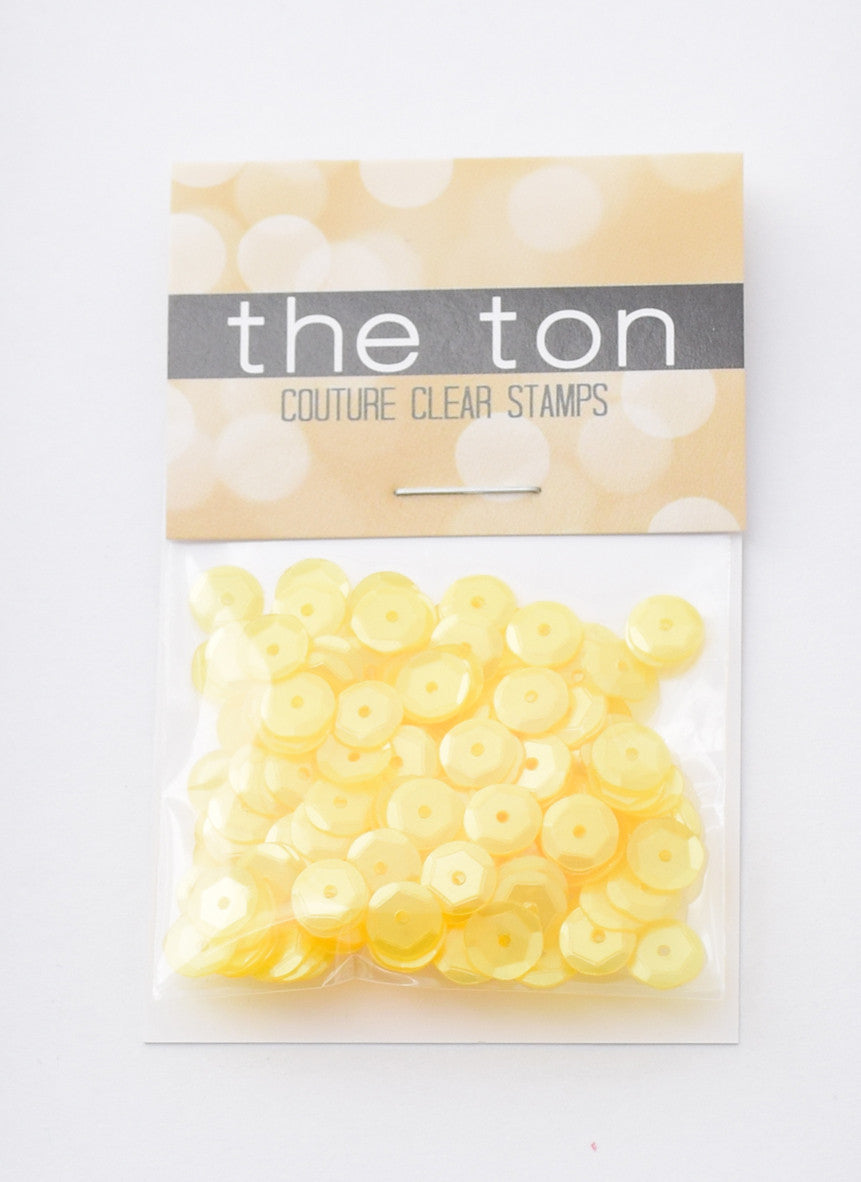 Lemon Chiffon Sequins - 10, 8, 6, 5, 4mm, Mixed